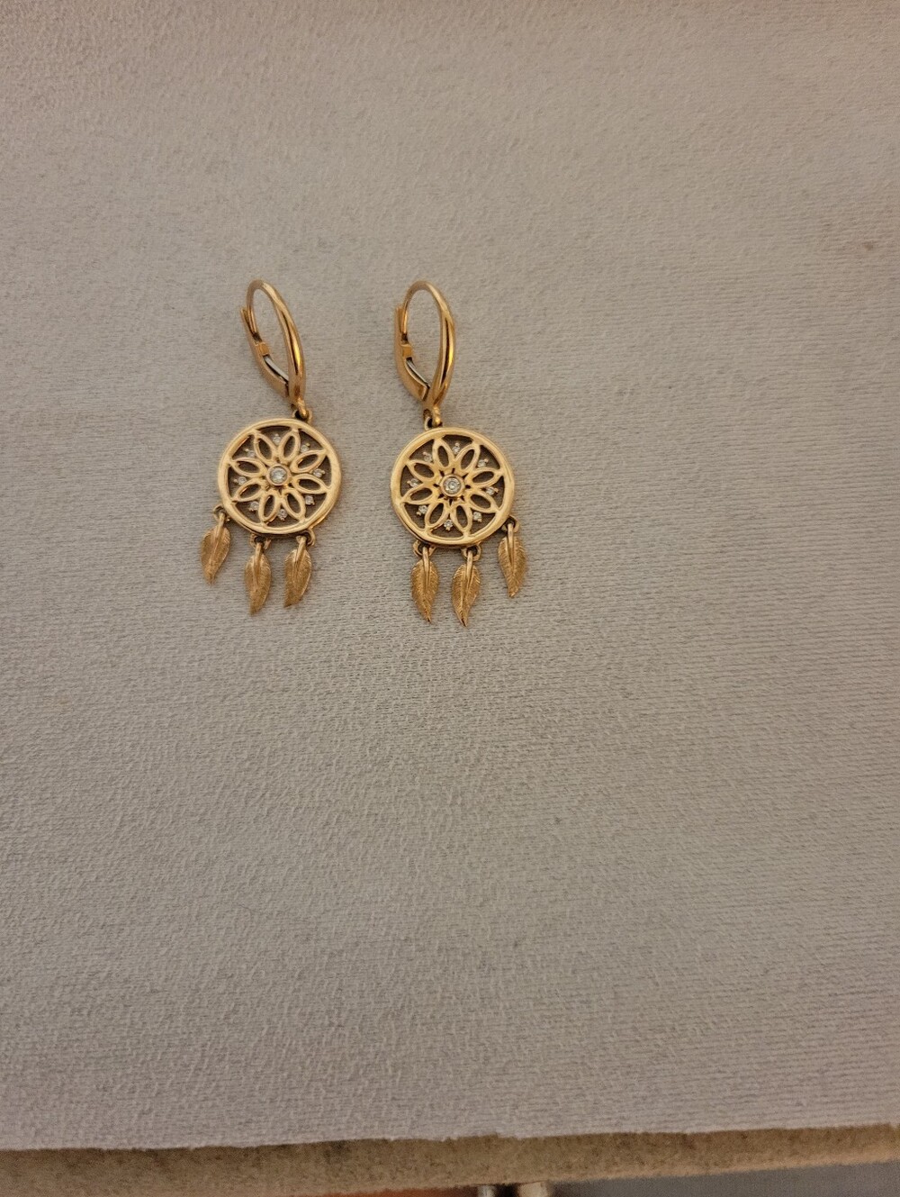 Gold Dreamcatcher Drop Earrings - Elegant Women's Jewelry